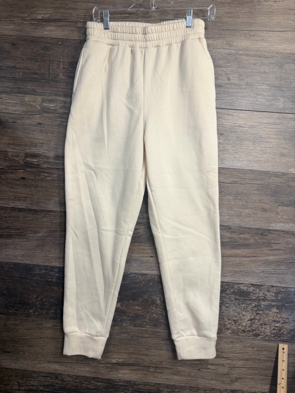 Fashion Nova Cream Track Joggers